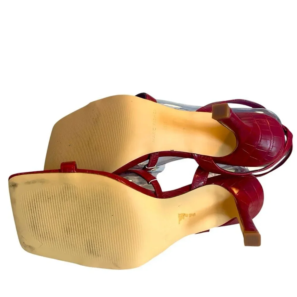 Marc Fisher Burgundy Red Strappy Heels,‎ Size 10